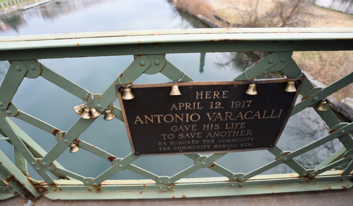 Bells on the bridge honoring people who have impacted the lives of others.