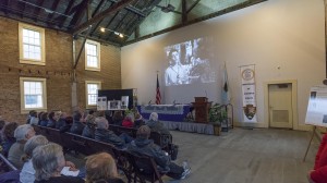 Presentations by actors and others associated with the film were held at the historic Wesleyan Chapel, Women's Rights National Historical Park.  Photo by Henry Law