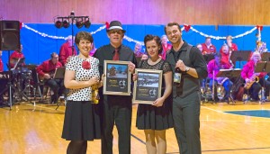 Swing dance contest winners at the "Dance by the Light of the Moon" with music by Andy Stobie and the Greater Finger Lakes Jazz Orchestra.  Photo by Henry Law