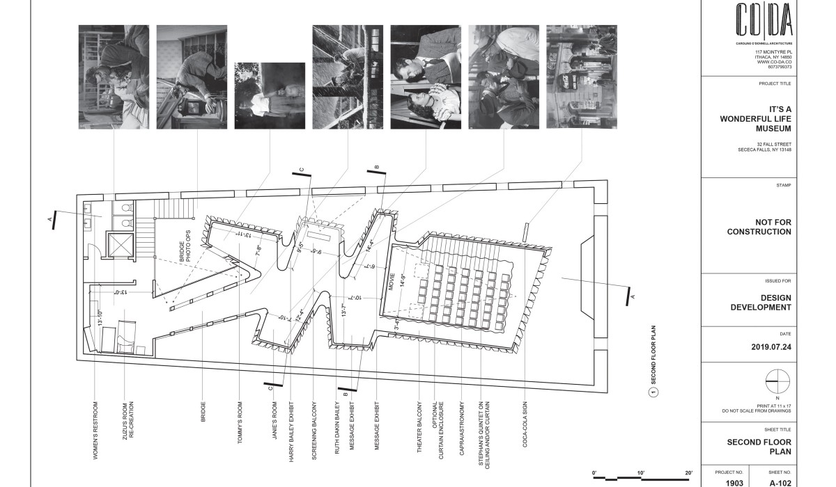 Design concept by Caroline O'Donnell Architecture includes, second floor. You will have the opportunity to place a bell in the Museum or stars and planets in our theater for someone who has impacted your life.